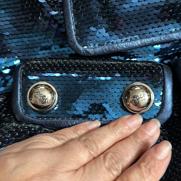 Coach poppy navy blue sequins limited edition - Picture 5 of 11